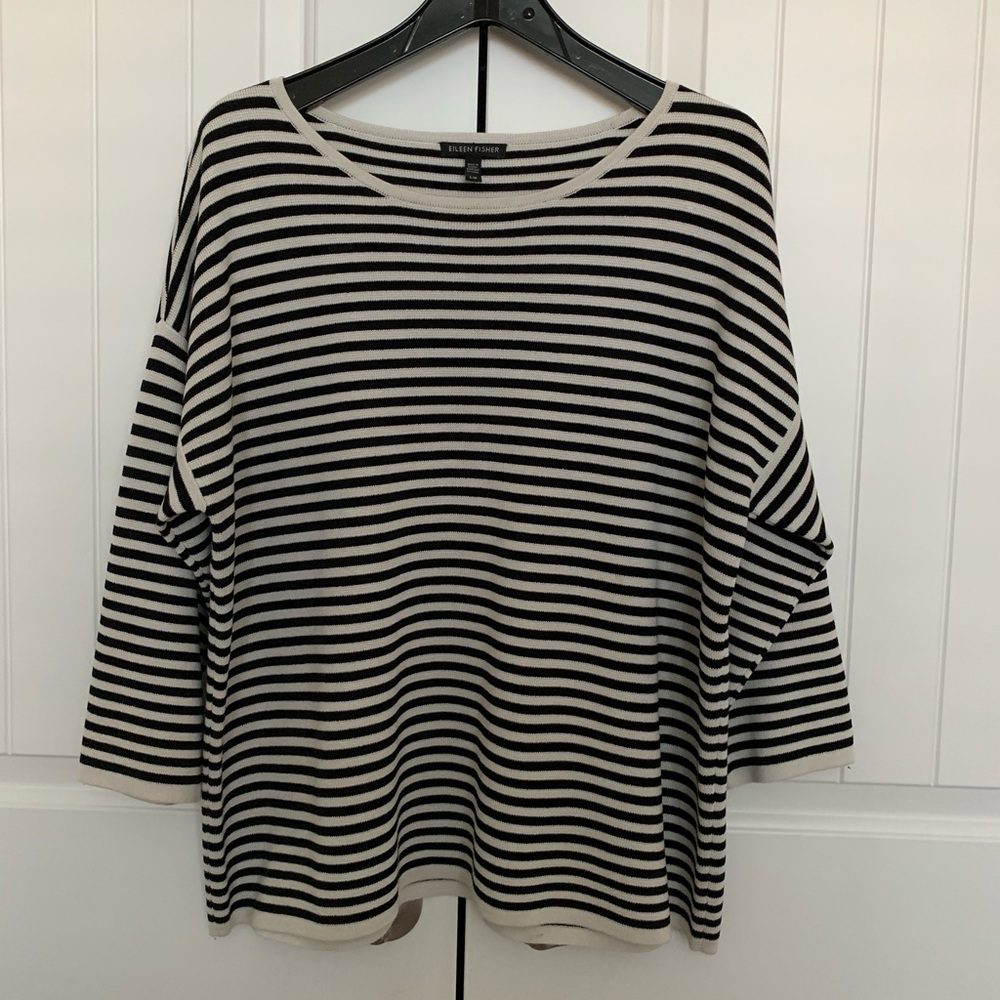 Eileen Fisher Silk/Cotton 3/4 Sleeve Top